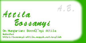 attila bossanyi business card